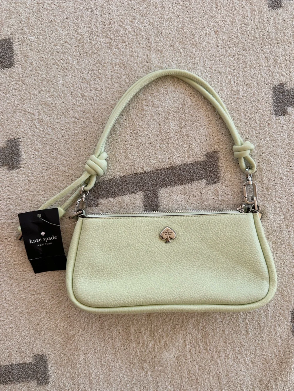 kate spade Pebbled Leather Crossbody Bag in Pale Green